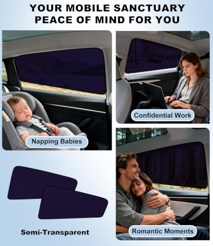 XCBYT 2020-2024 Tesla Model Y Window Shades, Static Cling 4 Pack - Image 6