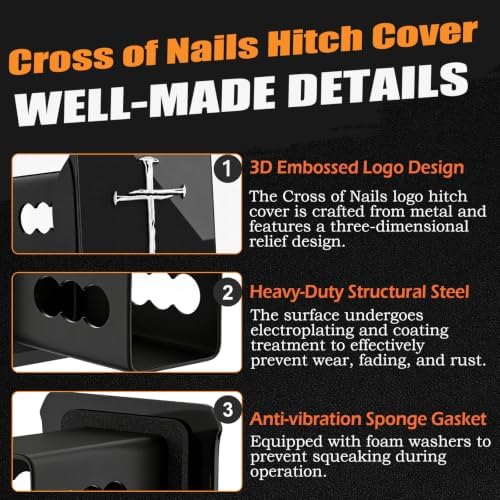 Cross of Nails Trailer Hitch Cover - Image 4