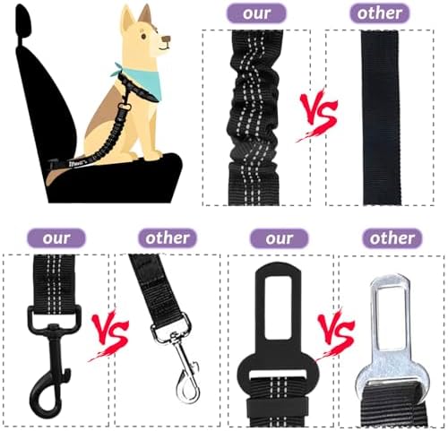 IBWell Dog Seat Belt, 3 Piece Set Retractable Dog Car Harness Adjustable Dog - Image 4