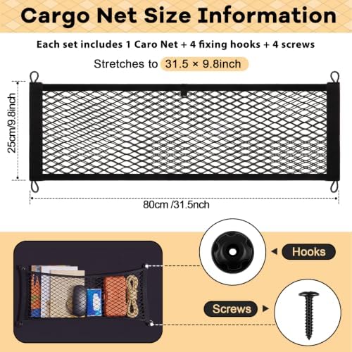 Frienda 2 Pcs Small Cargo Net Boat Storage Mesh Netting, 31.5 X 9.8 Inches - Image 2