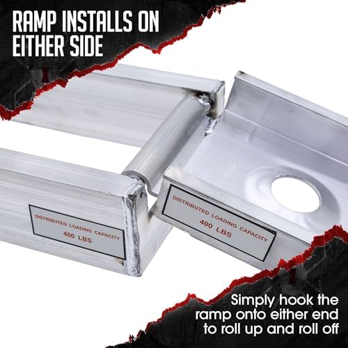 Black Widow Aluminum Dirt Bike Hitch Carrier, 400 lb, Extra-Long 6 Ft Ramp - Image 5