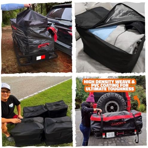 Mockins 48"x18"x6" Folding Trailer Hitch Cargo Carrier & 15 CuFt Cargo Bag - Image 6