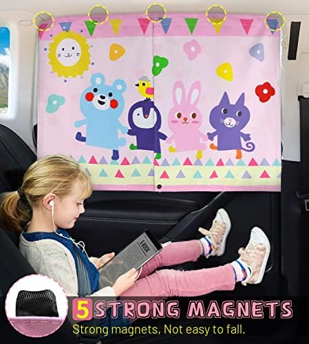 Car Window Shade for Baby, Cute Patterns Car Window Curtains for Sun Glare Block - Image 2