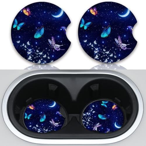 2pcs Blue Butterfly Cup Coaster by Unknown