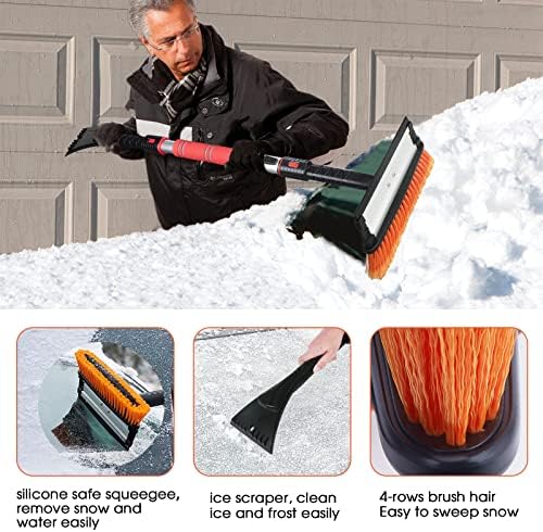 FOVAL 47.2" Extendable Ice Scraper Snow Brush - Image 6