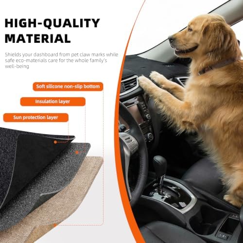 Dashboard Cover Dash Mat Fit for to-yota Corolla 2018-2014, Car Dash Board Mat - Image 4