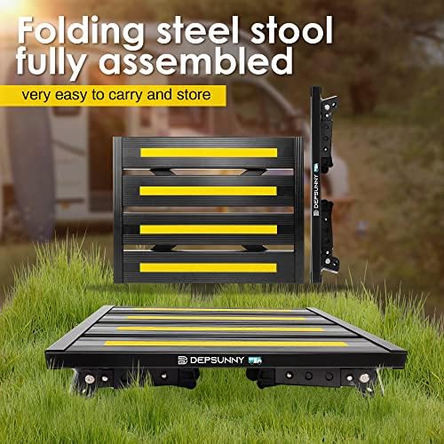 Adjustable RV Step Stool, Wide Platform, Foldable Legs - Image 4
