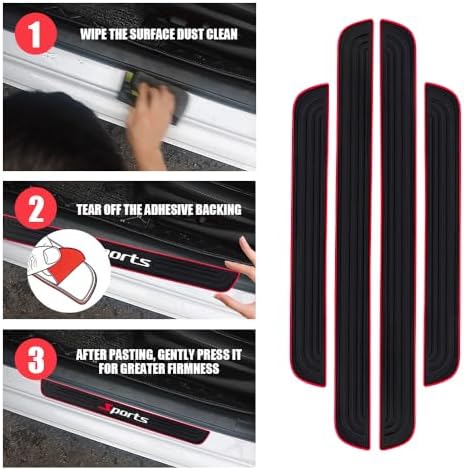 4PCS Car Door Sill Protector, Car Door Edge Guards, Anti-Scratch Rubber Auto - Image 4