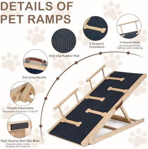 Dog Ramp for Bed, Ramp for Dogs to Get on Bed - Image 3