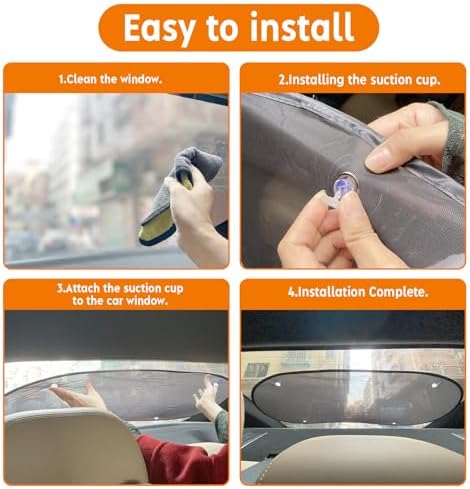 2026 New Upgrade Car Shades for Back Windows Baby 39"x19", Rear Window Sun Shade - Image 4