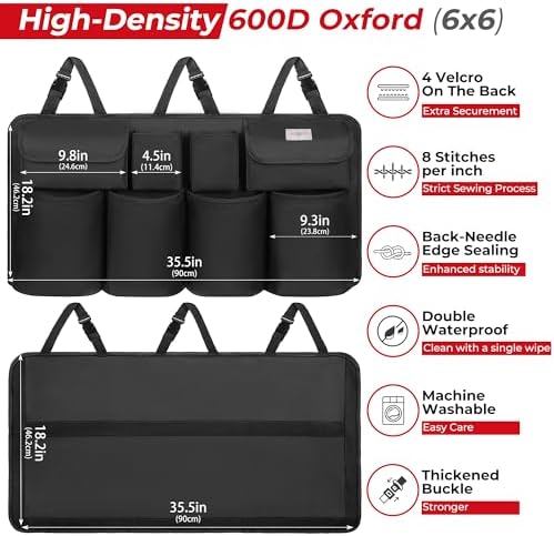 SURDOCA Car Trunk Organizer, LARGE CAPACITY Car Storage Bag - Image 3