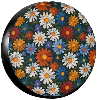 Hippie Floral Tire Covers Daisy Cute Windproof Tire Accessories by MAGIFUN