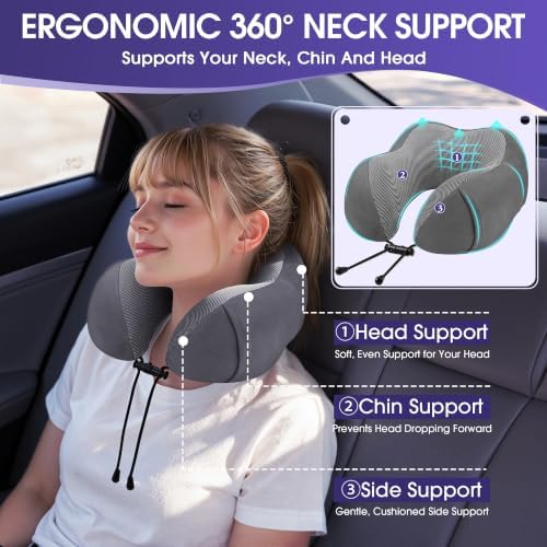 CloudBliss Memory Foam Travel Neck Pillow - Image 2