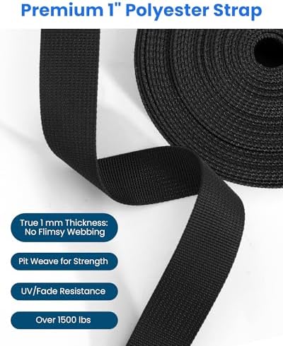 1-Inch Buckle and Strap Kit, 6-Yard Polyester Webbing, 6 Buckles - Image 5