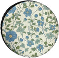 Blue Green Vintage Floral Spring Camping Spare Tire Cover Vintage Floral by HighonHi