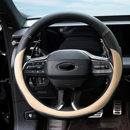Valleycomfy Microfiber Leather Steering Wheel Cover Universal 15 inch - Image 3