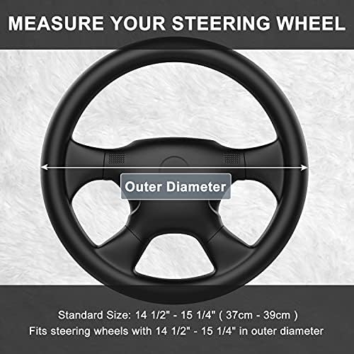 SEG Direct Car Steering Wheel Cover 14.5"-15", Plush Velvet Summer Winter - Image 5