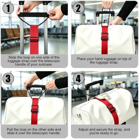 Red Luggage Bungee Strap，Extended Adjustable Luggage Connector Straps - Image 7