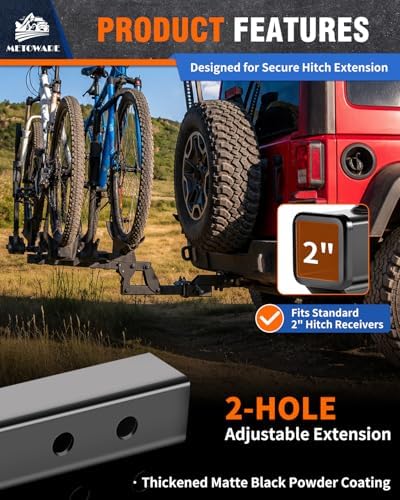 METOWARE Trailer Hitch Extender Fits 2" Receiver 6" Drop/Rise 7500 LBS GTW - Image 6