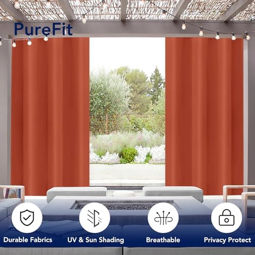 PureFit Outdoor Curtains for Patio Waterproof Weatherproof Outside Curtains - Image 3