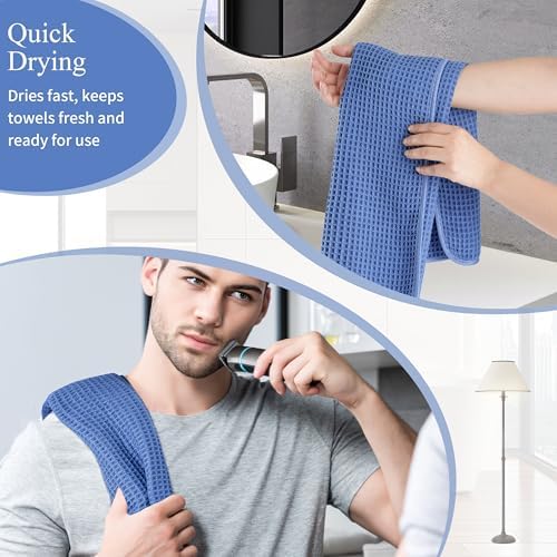 Microfiber Waffle Hand Towels, 2 Pieces, Fast Drying, Lint Free 430 GSM - Image 5