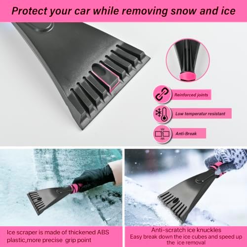 27" Snow Brush and Ice Scrapers Detachable Pivoting, Soft Bristle Head - Image 6