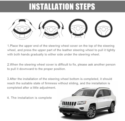 Car Steering Wheel Cover, 15 Inch Anti-Slip Breathable Leather Auto Steering - Image 6