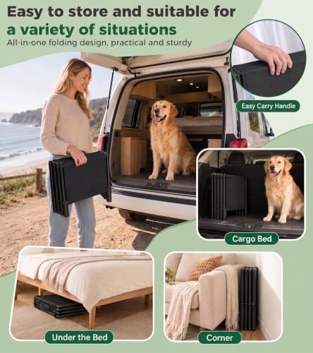 Foldable Dog Stairs Steps for Car Truck SUV, Stairs for Dogs to Get in Car - Image 5