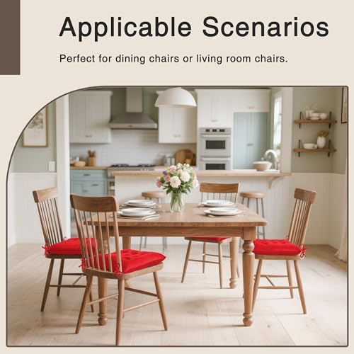 OVOV 1 Pack Chair Cushions for Dining Chairs 15.5"x15.5" Red - Image 5