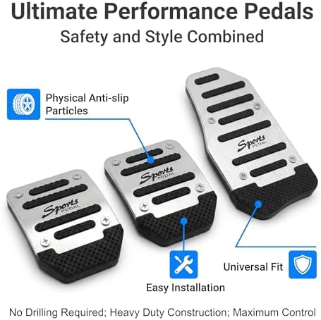 3 PCS Car Pedals Pads, Anti-slip Design, Manual Transmission Accelerator Brake - Image 5