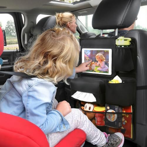 JEYODA Hook and Loop Backseat Car Organizer, Back Seat Storage Bag Kick Mats - Image 2