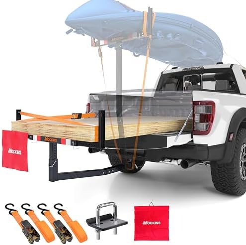 Mockins 750 Lbs Cap Truck Bed Extender Hitch Mount | 2-in-1 All-Weather Steel by Mockins