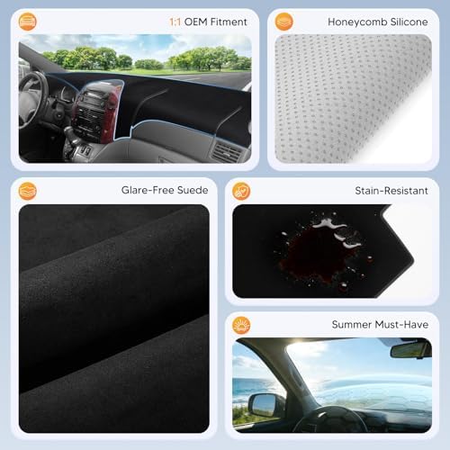 CARTIST Dash Cover for 2004-2010 Toyota Sienna Accessories, Anti-Glare Non-Slip - Image 6