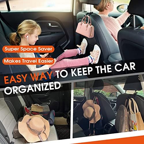 2 in 1 Car Headrest Hooks for Purses and Bags, Upgraded Leather Organizer - Image 6