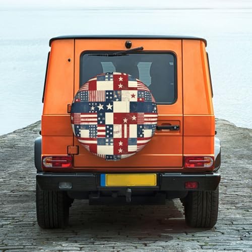 Flag Spare Tire Cover Waterproof Wheel Cover 14 Inch Universal Fit - Image 2
