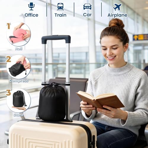 ExploreBliss Travel Pillow, Memory Foam Neck Pillow Airplane - Image 7