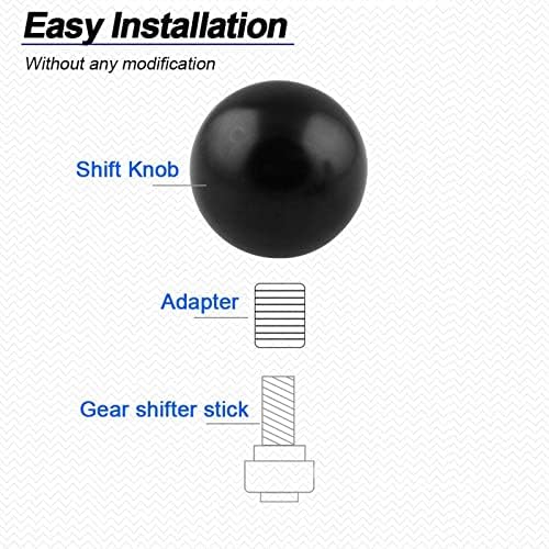 RYANSTAR Shift Knob Adapter Kit Gear Shifter Lever Round Ball Black - Image 4