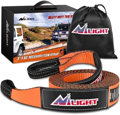 Nilight 3" x 20' Recovery Tow Strap Lab Tested 31, 500lbs Break Strength by Nilight