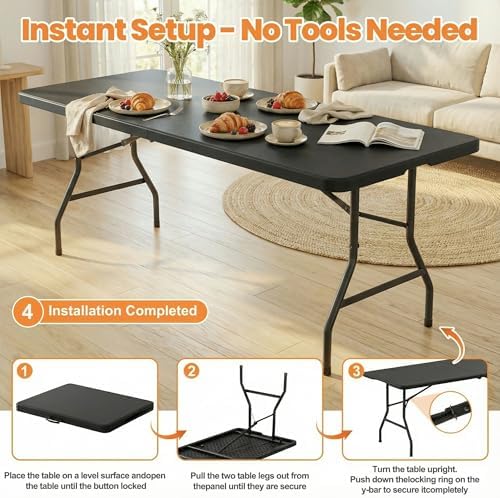 8 Feet Foldable Picnic Table - Image 7