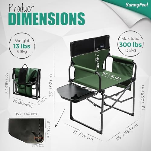 SUNNYFEEL Oversized Camping Chair Portable Directors Chairs - Image 3