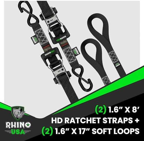 Rhino USA Heavy Duty Ratchet Tie Downs - Image 4