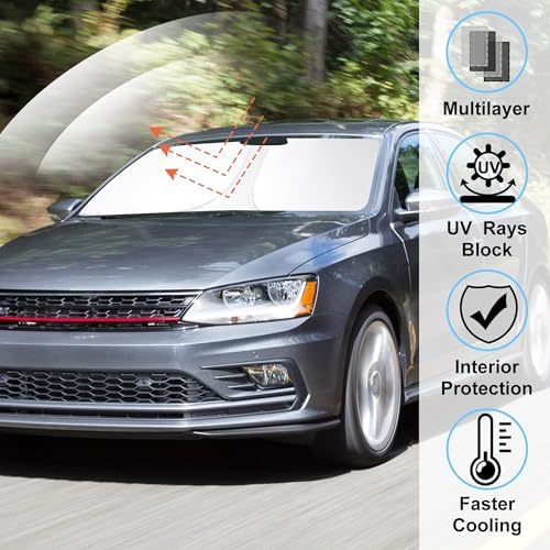 Windshield Sun Shade for 2011-2018 Volkswagen Jetta Accessories - Image 2
