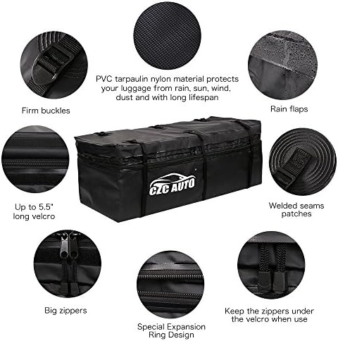 CZC AUTO Expandable Hitch Cargo Carrier Bag 9.5 cu. ft, Waterproof - Image 2