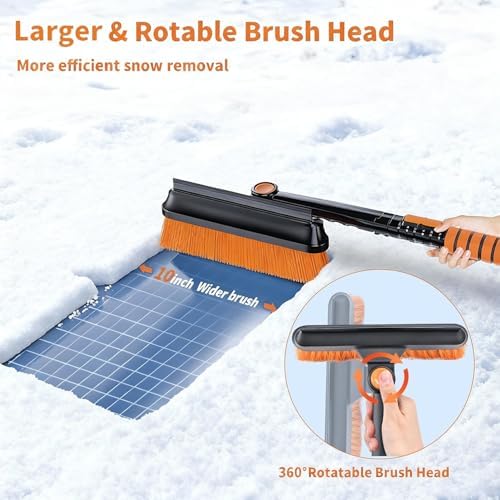 34'' to 41'' Extendable Snow Brush, Ice Scraper - Image 3