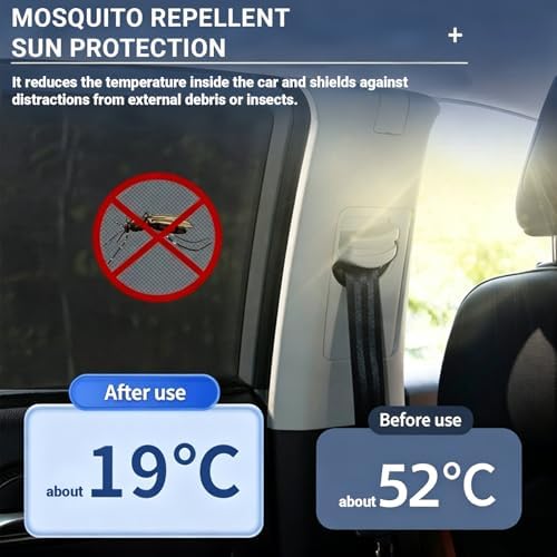 4 PCS Car Window Sun Shade Cover, Breathable Mesh Side Window Sunshades - Image 3