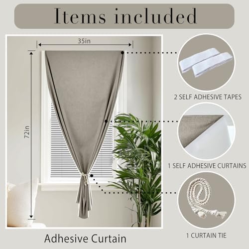 100% Blackout Self Adhesive Curtains Portable Curtain Simple and Easy to - Image 6