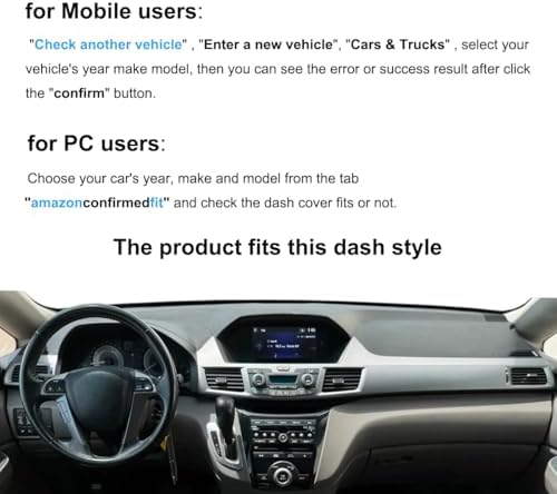 Dash Cover Mat Custom Fit for Honda Odyssey Dashboard Pad Cap Carpet Protector - Image 2