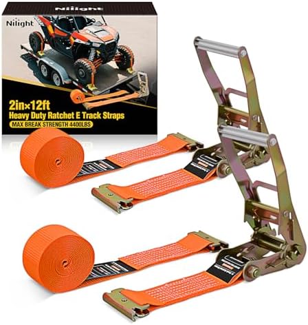 Nilight E-Track Ratchet Straps 2 Pack 2" x 12' by Nilight