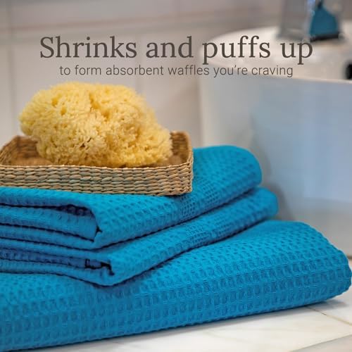 GILDEN TREE Waffle Towel Set Quick Dry Thin | 2 Bath Towels | 2 Hand Towels | 2 - Image 3