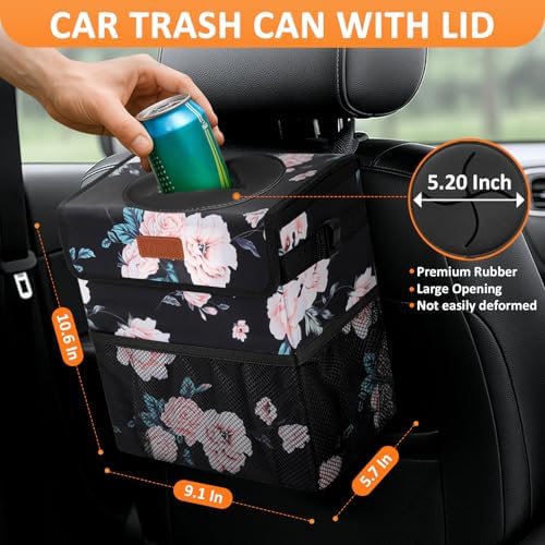 Vankor Car Trash Can with Lid Leak Proof Car Accessories - Image 2
